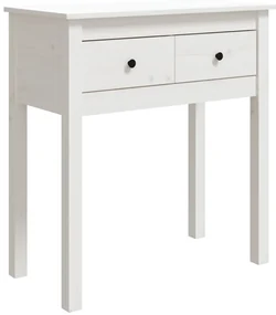 814610 vidaXL Masă consolă, alb, 70x35x75 cm, lemn masiv de pin