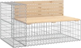 vidaXL Bancă de grădină design gabion, 122x71x65,5 cm, lemn masiv pin
