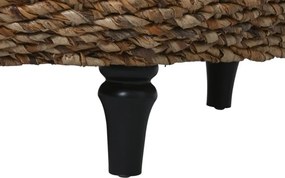Măsuță de cafea rotundă din fibre naturale, natur și negru, cu împletitură în spirală, finisaj natural, 46 x 119 cm, „Lunaria” – Ethnic Collections
