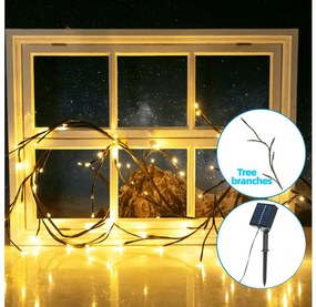 Instalație LED solară Aigostar 72xLED/4m IP65 300 mAh alb cald ramuri