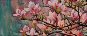 Tablou - Pictură în ulei, Sakura în floare (120x50 cm)