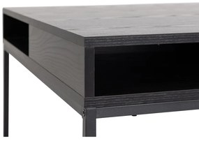 Măsuță de cafea neagră cu blat cu aspect de lemn de frasin 80x80 cm Willford – Actona