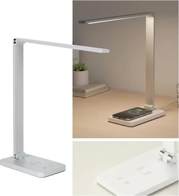 Brilagi - Lampă de masă LED reglabilă, cu control tactil și încărcare wireless Qi, LED/7W/5V, 3000/4000/6000K, albă