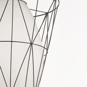 Lustră pe cablu SIRU SEGNI 1xE27/60W/230V negru/alb sticlă venețiană