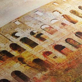 Tablou - Pictură digitală, Colosseum, Roma, Italia (cu ceas) (90x30 cm)