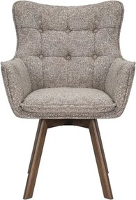 Set de 2 scaune pivotante picioare din lemn THOR gri taupe