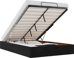 vidaXL Cadru de pat otoman fără saltea Negru 120x200 cm catifea