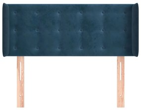 Tablie pat cu aripioare albastru inchis 83x16x78 88 cm catifea 1, Albastru inchis, 83 x 16 x 78 88 cm