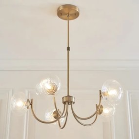 Endon 119210 - Candelabru HAGUE pe tijă, 5xG9/5W/230V, alamă