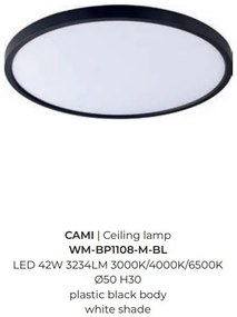 Plafoniera LED moderna design slim CAMI 50cm, negru