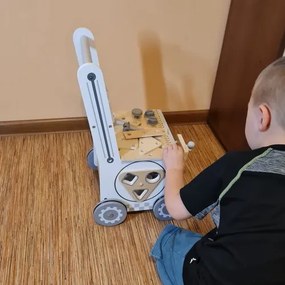 Banc de lucru din lemn pentru copii cu unelte - jucărie educativă 3în1