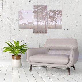 Tablou - Pădure,monocrom (90x60 cm)