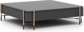 Masă lemn masiv Cafea Calista Negru-Rose Gold L 120 x A 120 x H 35 cm - Marmura naturala