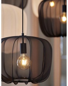 Lustră neagră cu abajur textil ø 40 cm Plumeria – Light &amp; Living