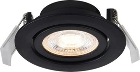 Set de 3 spoturi LED incastrabile directionabile Monolo negru