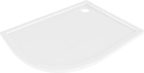 Mexen Flow cadă de duș asimetrică semicirculară slim dreapta 100 x 80 cm, alb lucios - 46Q108010R