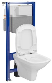 Set vas wc suspendat Carina CleanOn cu capac soft close si rezervor incastrat C37 Aqua 50