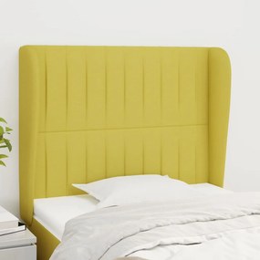 Tablie de pat cu aripioare, verde, 103x23x118 128 cm, textil 1, Verde, 103 x 23 x 118 128 cm