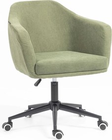 HR832K Scaun Catifea Reiată Premium culoare verde salvie cu Bază Neagră