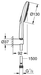 GROHE RAINSHOWER SMARTACTIVE 130 - Set de duș, 1500 mm, crom 26581000