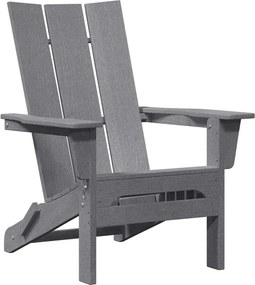 vidaXL Scaun pliabil Adirondack Gri deschis 80,5 x 74,5 x 92 cm HDPE