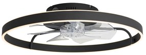Ventilator de tavan negru 70cm incl. LED Dimmable cu telecomandă - Maddy