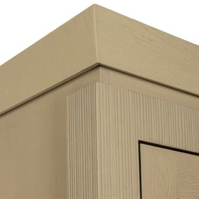 Vitrina Casablanca, 1 Usa si 2 Sertare, Crem Dune si Interior Negru, 67.5 Cm