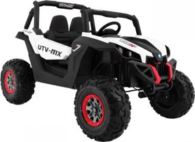 Masinuta Electrica cu acumulator pentru copii NOVOKIDS™ Buggy UTV , 2 locuri, 3-12 ani , max 50 kg , 2 Baterii de 12V, Lungime 124 cm, Alb cu Negru