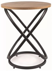 Masuta de cafea Eos E stejar artizan/negru ø45/h55 cm
