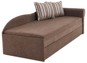 Divan extensibil, maro/cu perne modelate, dreapta, AGA D