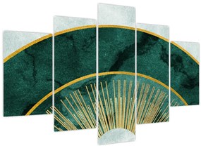 Tablou - Forme cu texturi aurii (150x105 cm)