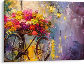 Tablou - Roată cu flori (70x50 cm)