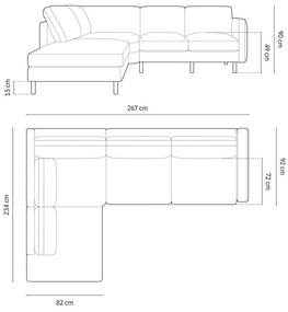 Coltar Eden catifea Paris L267 cm