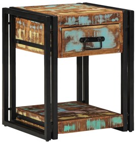 vidaXL Noptiere, 2 buc., 40x40x50 cm, lemn masiv reciclat