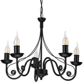 Lustră pe lanț DONATO 5xE14/40W/230V negru