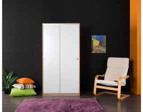 Dulap cu uși culisante Solstice 1 (roz alb + nuc deschis) . 1109415