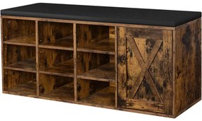 Dulap De Depozitare Pentru Pantofi, Maro Vintage, 110 Cm