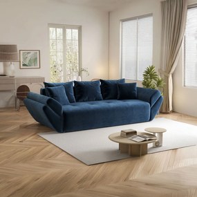 Canapea extensibilă dumonde cu ladă de depozitare si sezut confortabil din spuma high-density, Berlin Zoom Blue 250x100 cm