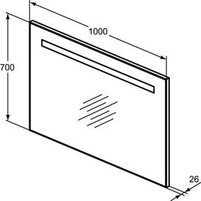 Oglinda dreptunghiulara cu iluminare LED si dezaburire Ideal Standard MirrorLight 100 cm 1000x700 mm