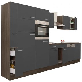 Mobilă de bucătărie Yorki 370, corp din stejar Yorki, cu față antracit satinat