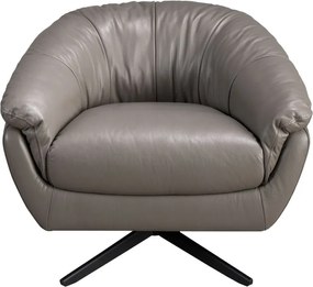 Fotoliu pivotant design LUX, Piele naturala, Cowhide gri