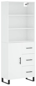 3189471 vidaXL Dulap înalt, alb extralucios, 69,5x34x180 cm, lemn compozit