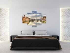 Tablou orașului cu râu (150x105 cm)