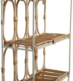 Etajera de perete, din metal si rattan, 3 rafturi Roseraie