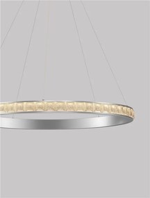 Lustra LED design circular, Otel, Argintiu, Cristal K9, ETEKEN NVL-9501216