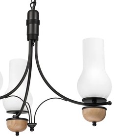 Brilagi - Candelabru LED pe lanț COTTAGE 3xE14/40W/230V stejar/negru/alb