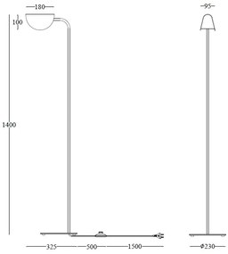 Lampadar, Lampa de podea design high-tech minimalist Mollis