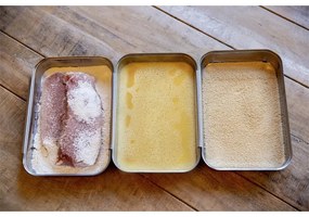 Set pentru șnițele argintiu din oțel inoxidabil – Maximex