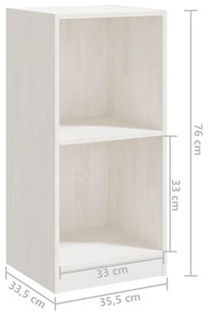 Dulap lateral, alb, 35,5x33,5x76 cm, lemn masiv de pin Alb, 1, 1
