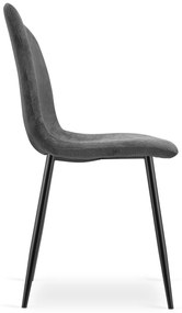Scaun de dining gri RIFT cu picioare negre